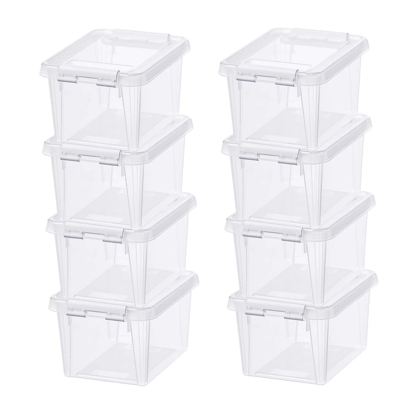 SmartStore Home 1.5L Set of 8 Storage Boxes, Clear