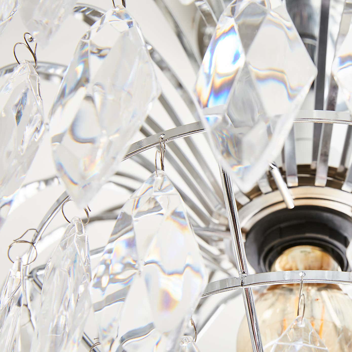 Parla 1 Light Chrome Semi-Flush Ceiling Fitting