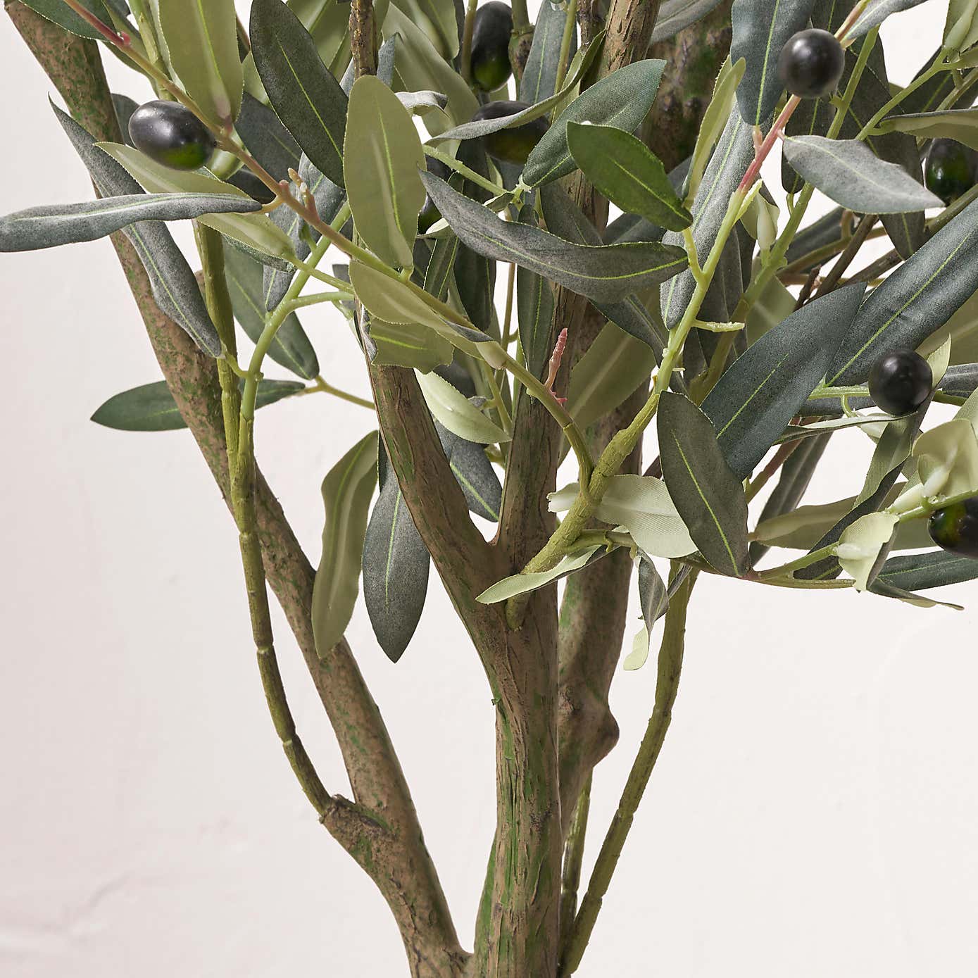 Artificial Medium Olive Tree in White Plant Pot
