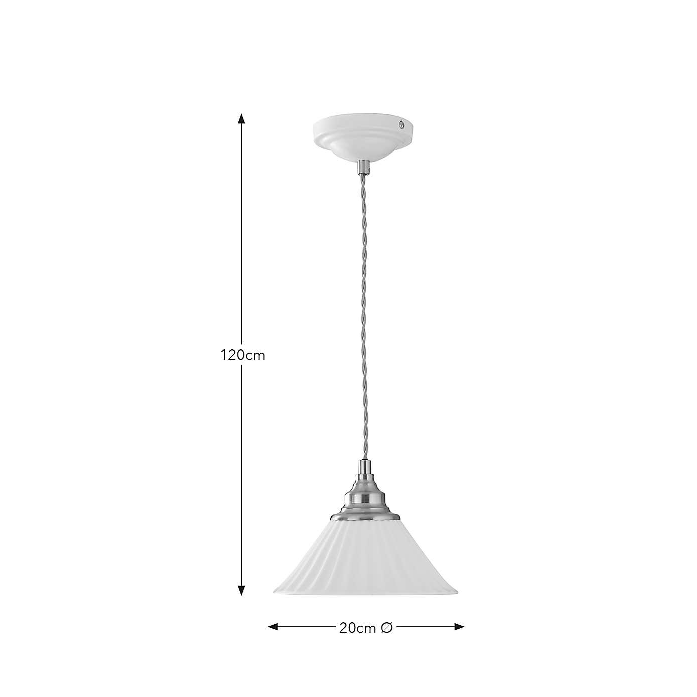 Lilbourne Ribbed Ceramic Pendant Light