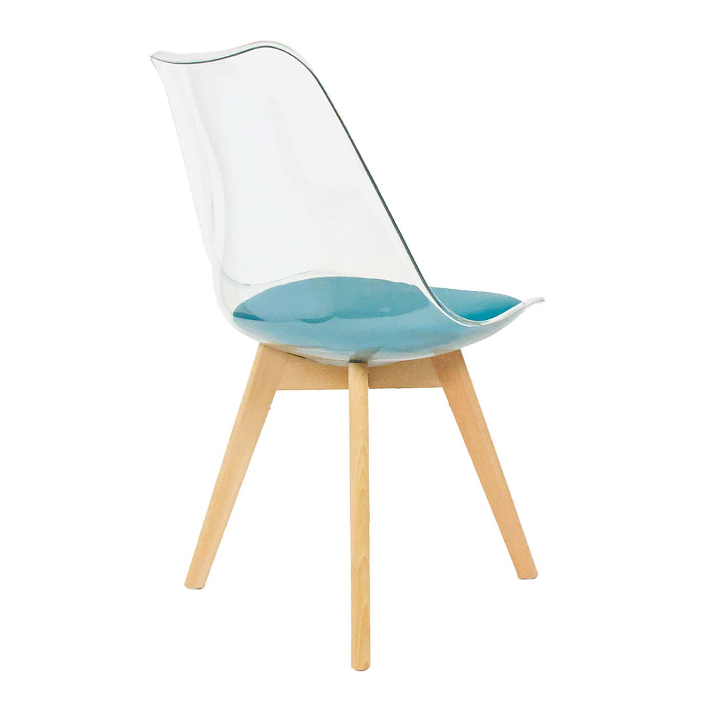 Fusion Living Soho Clear Plastic Dining Chair with Squared Legs