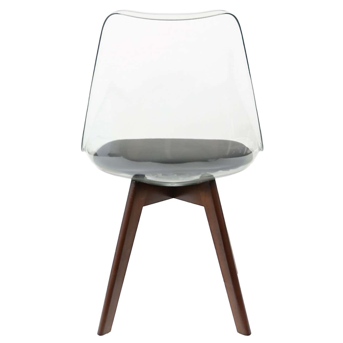 Fusion Living Soho Clear Plastic Dining Chair with Squared Legs