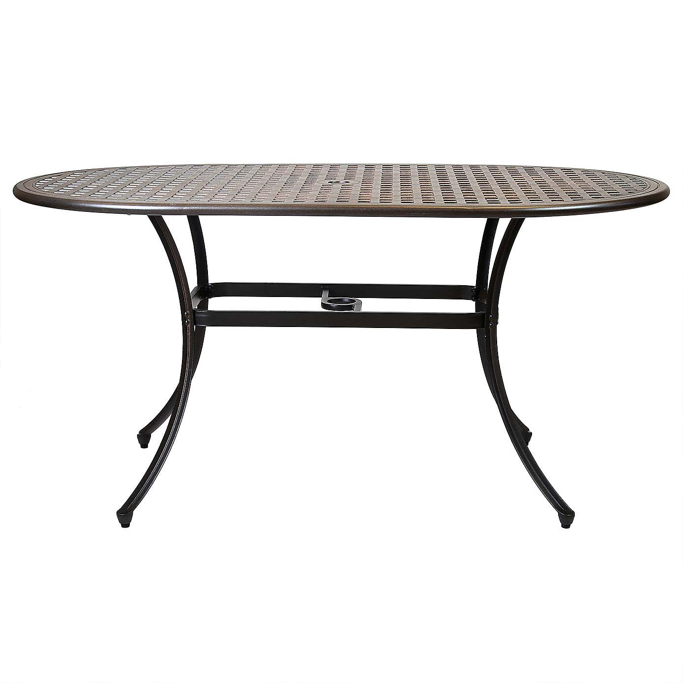 Charles Bentley Black and Bronze 6 Seater Oval Dining Set