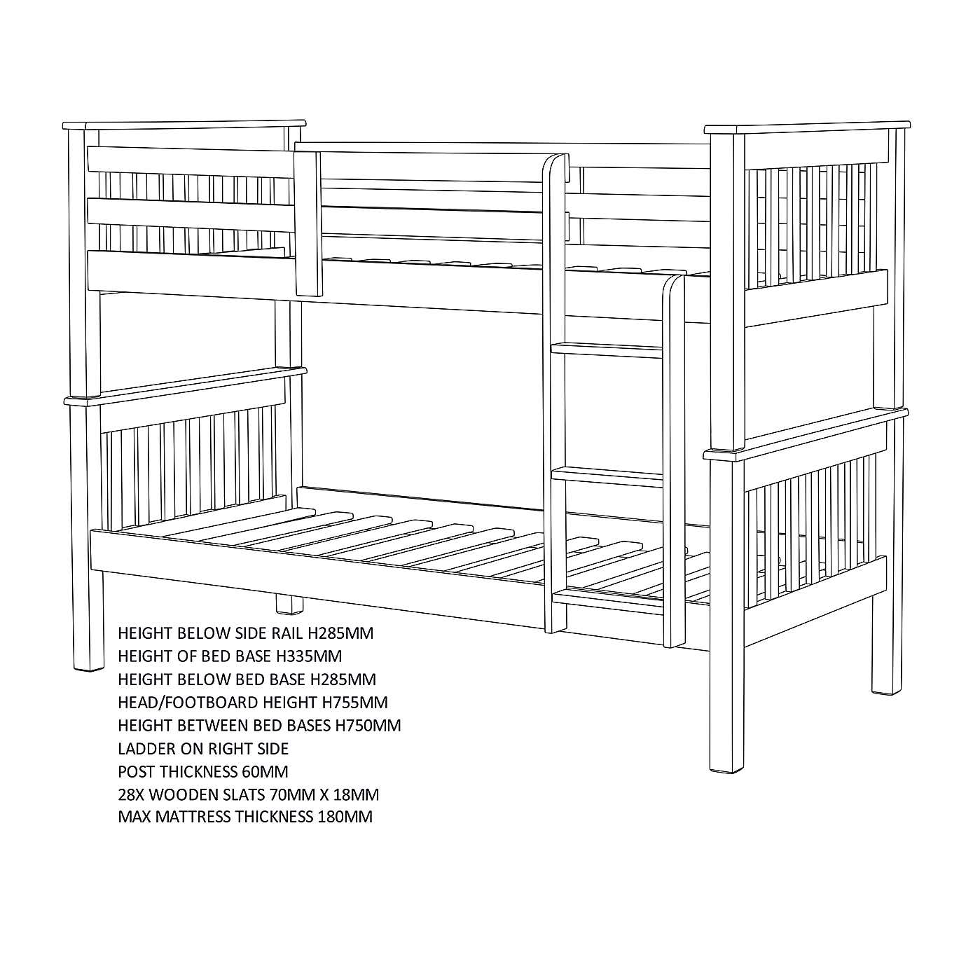 Neptune Oak Bunk Bed