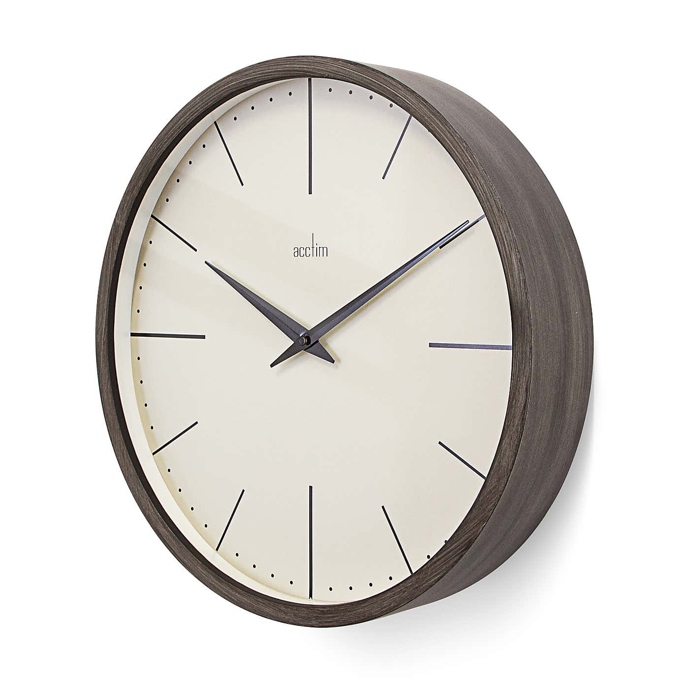 Acctim Leksvik Grey Wood Wall Clock