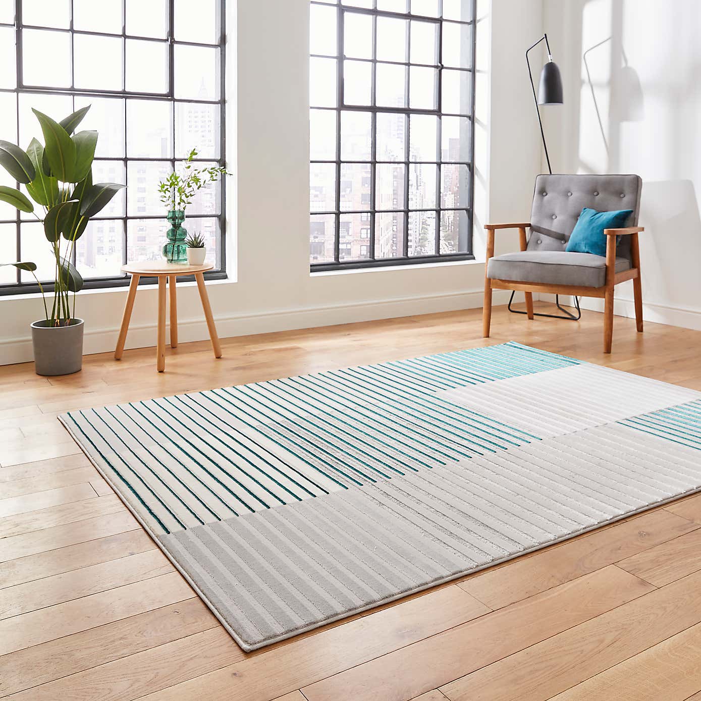 Apollo Abstract Stripe Washable Rug