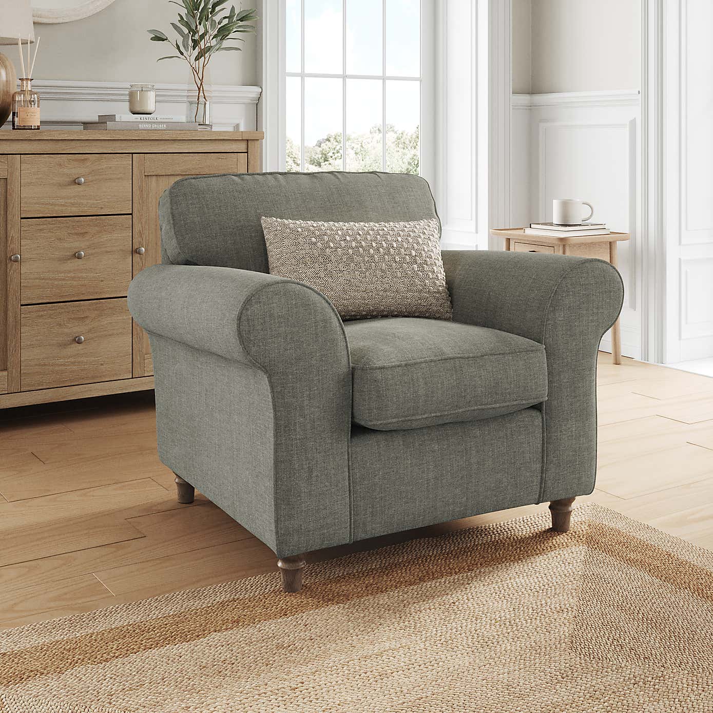 Flori Armchair, Tonal Plush Chenille