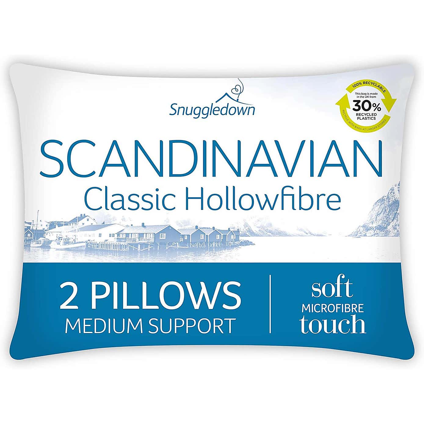 Snuggledown Pack of 2 Scandinavian Hollowfibre Side Sleeper Pillows