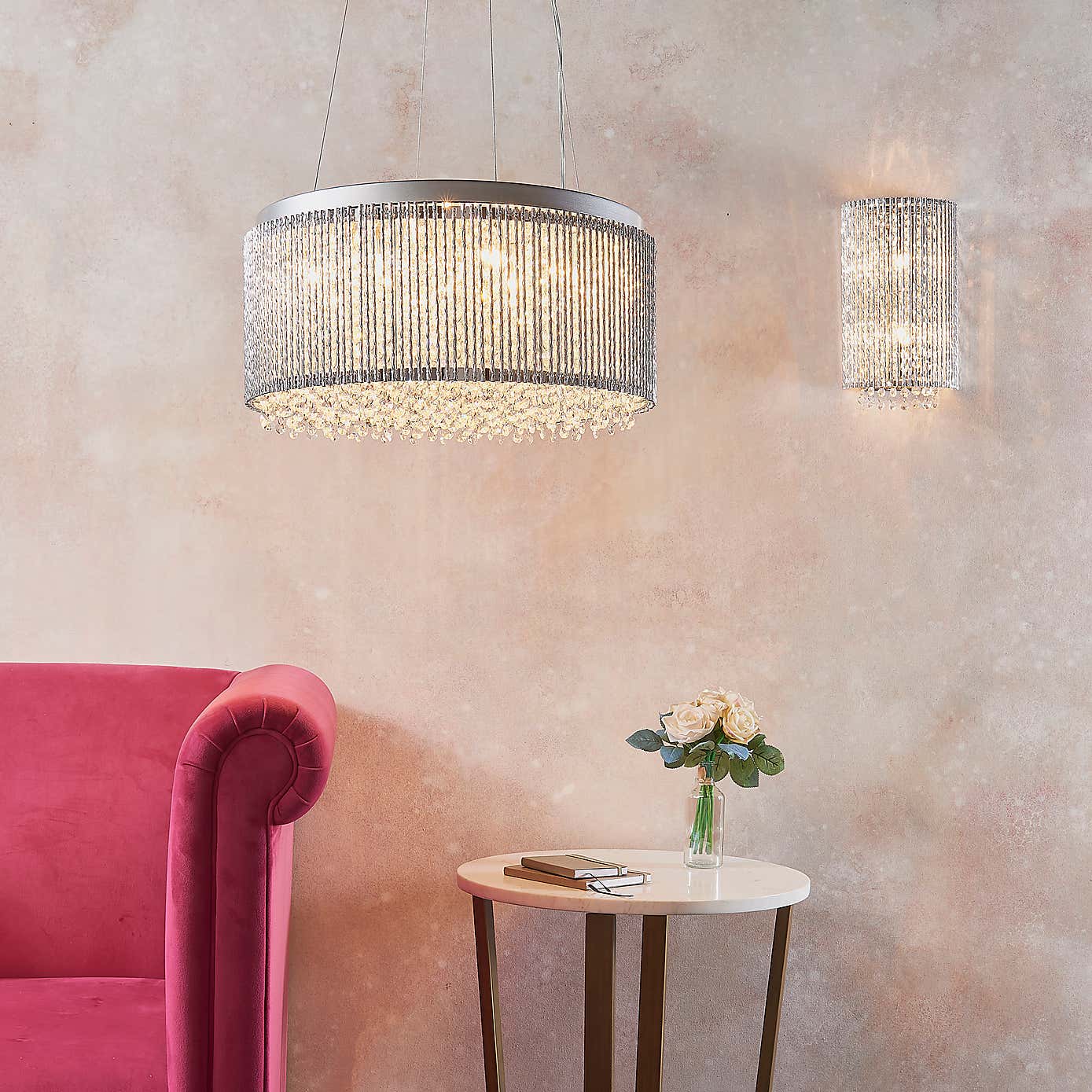 Vogue Galina Crystal Wall Light Chrome