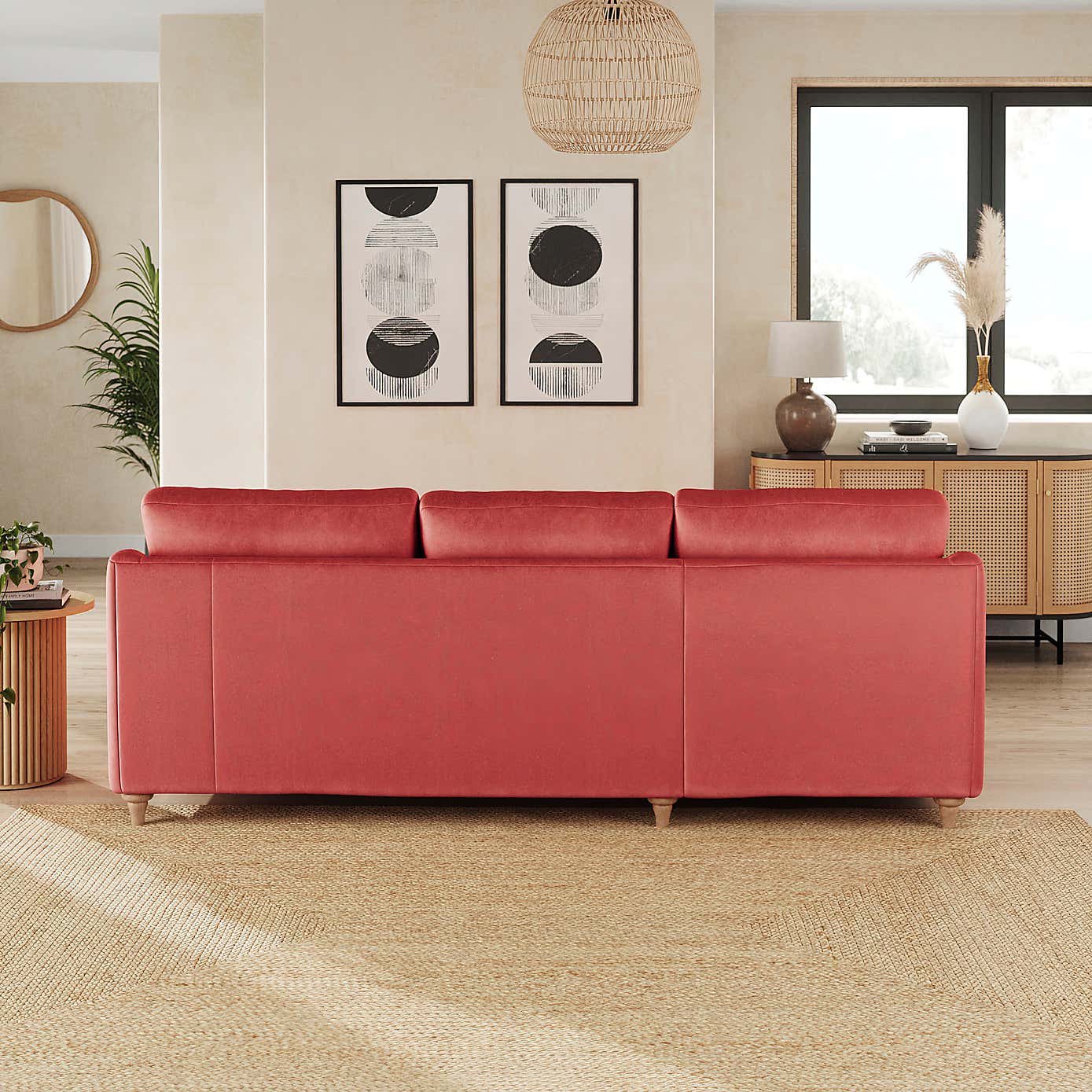 Hattie Matte Plush Velvet Corner Chaise Sofa