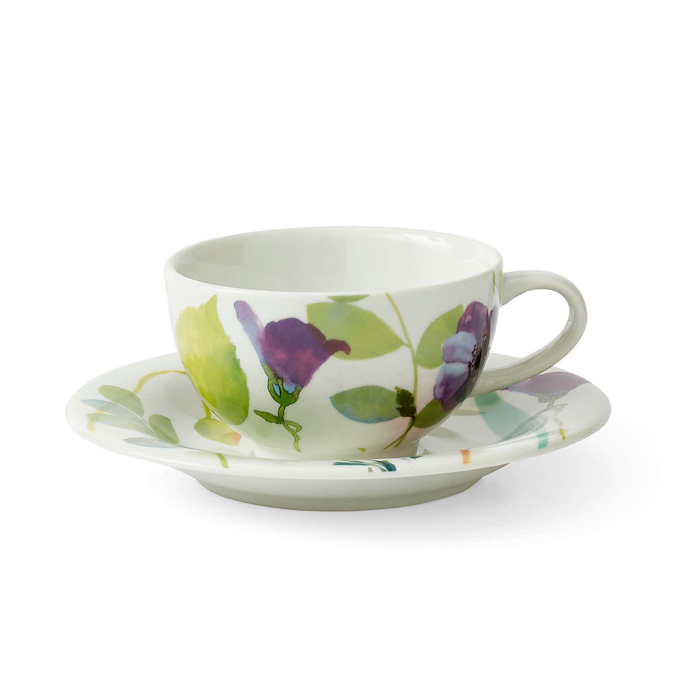 Portmeirion Set of 4 Water Garden Breakfast Cup & Saucers