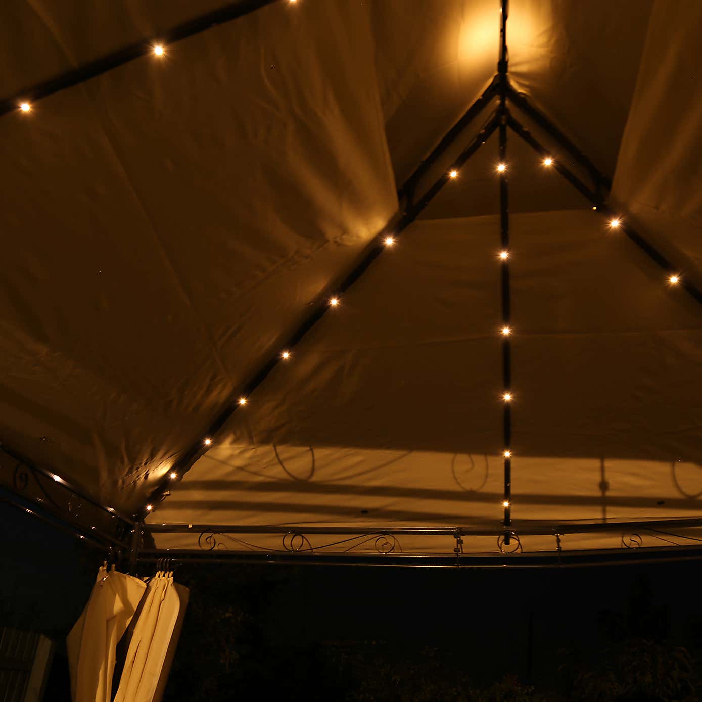 60 Solar LED Gazebo String Lights