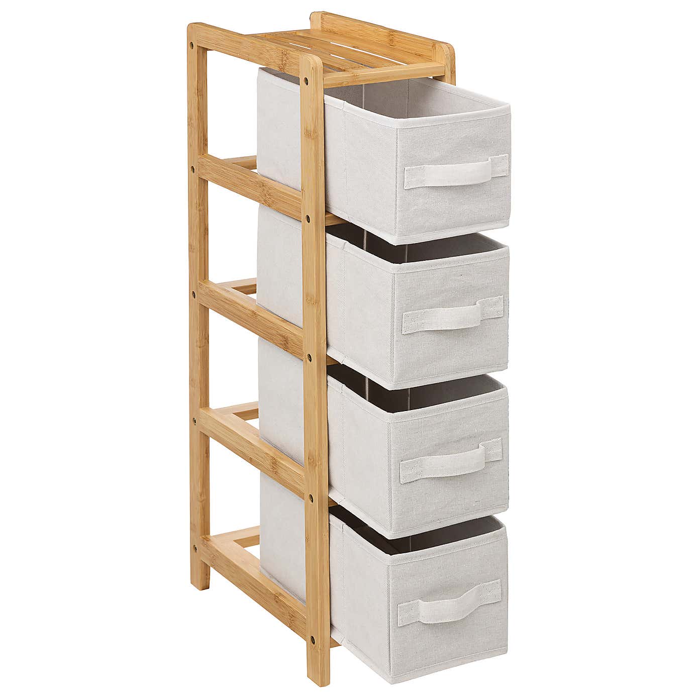 Tissa White 4 Box Narrow Storage Unit