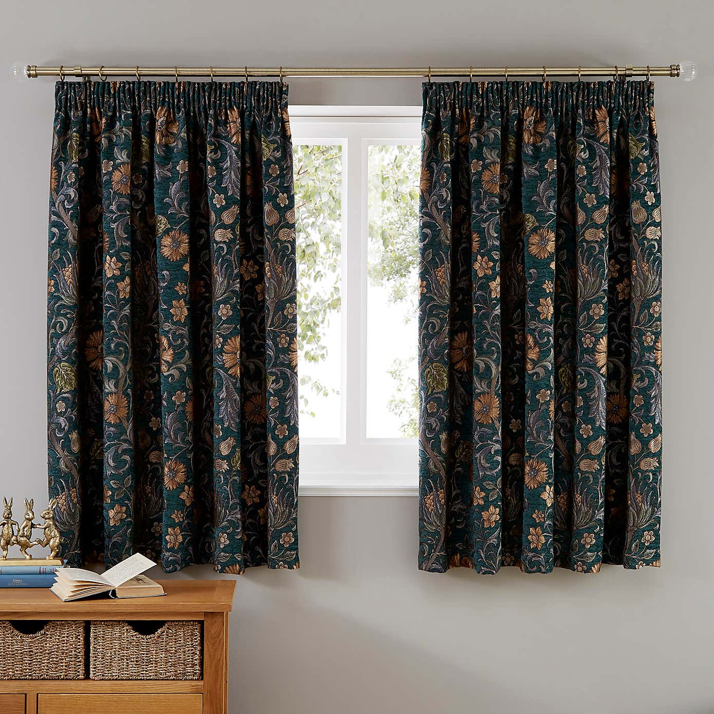 Betsy Chenille Jacquard Pencil Pleat Curtains