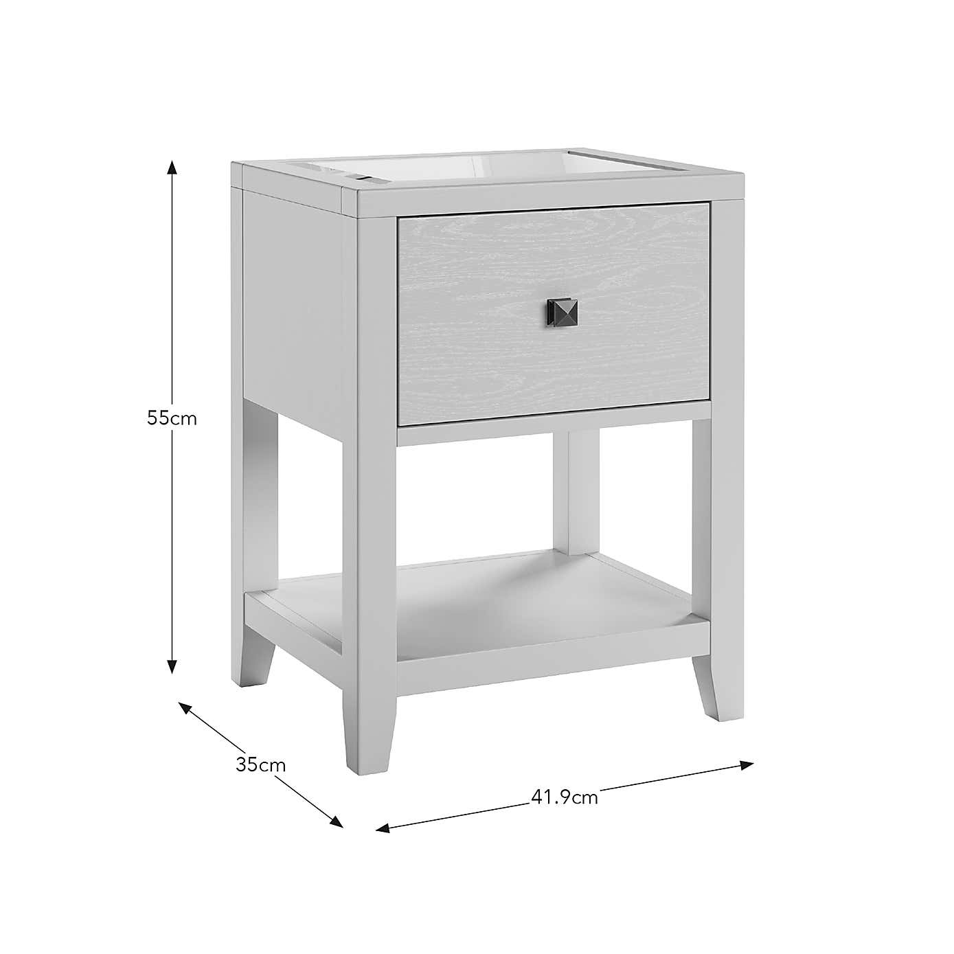 Luxe 1 Drawer Slim Bedside Table