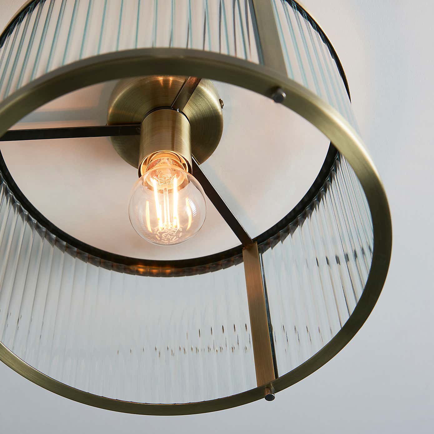 Vogue Hadley Ribbed Flush Ceiling Light