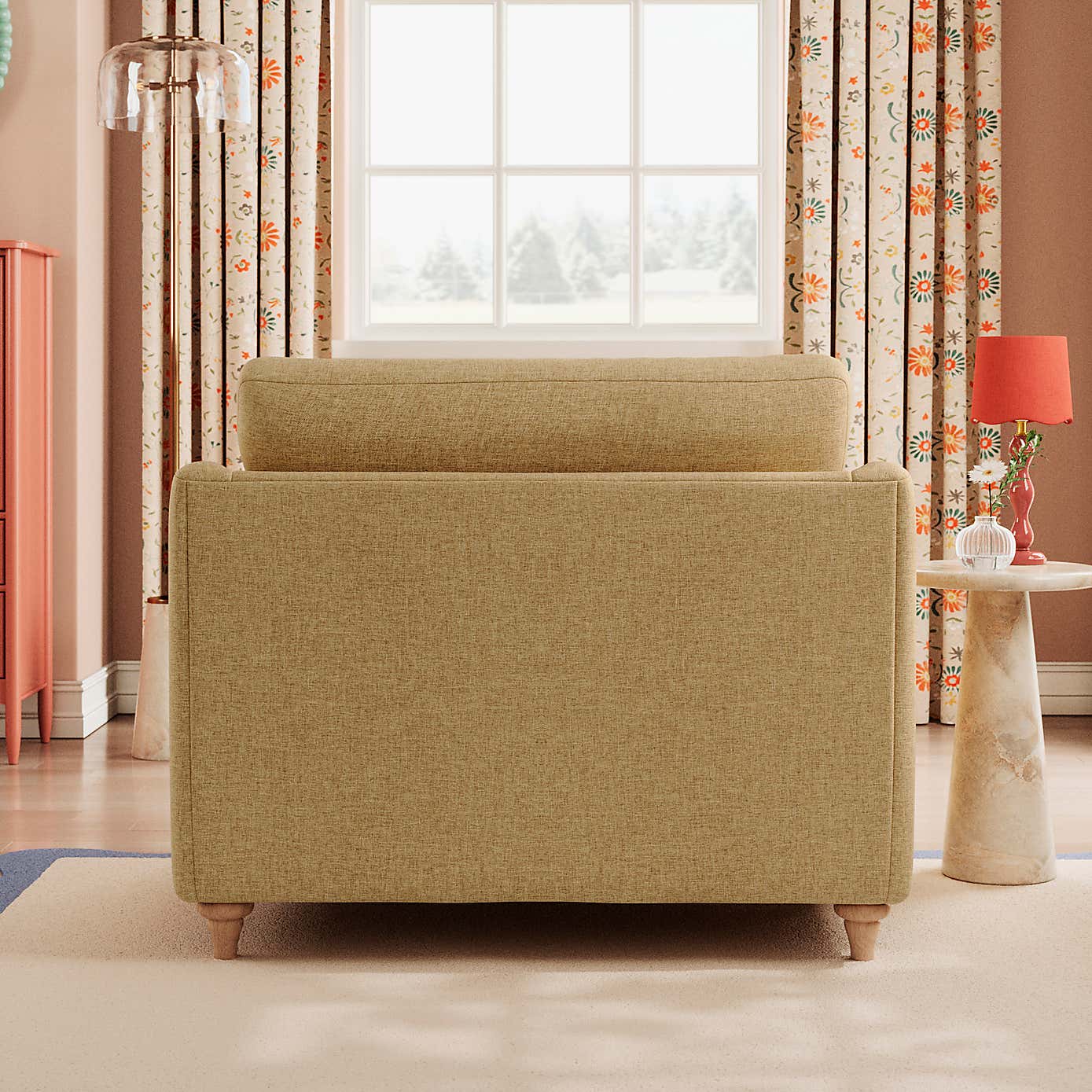 Hattie Slub Faux Linen Snuggle Sofa