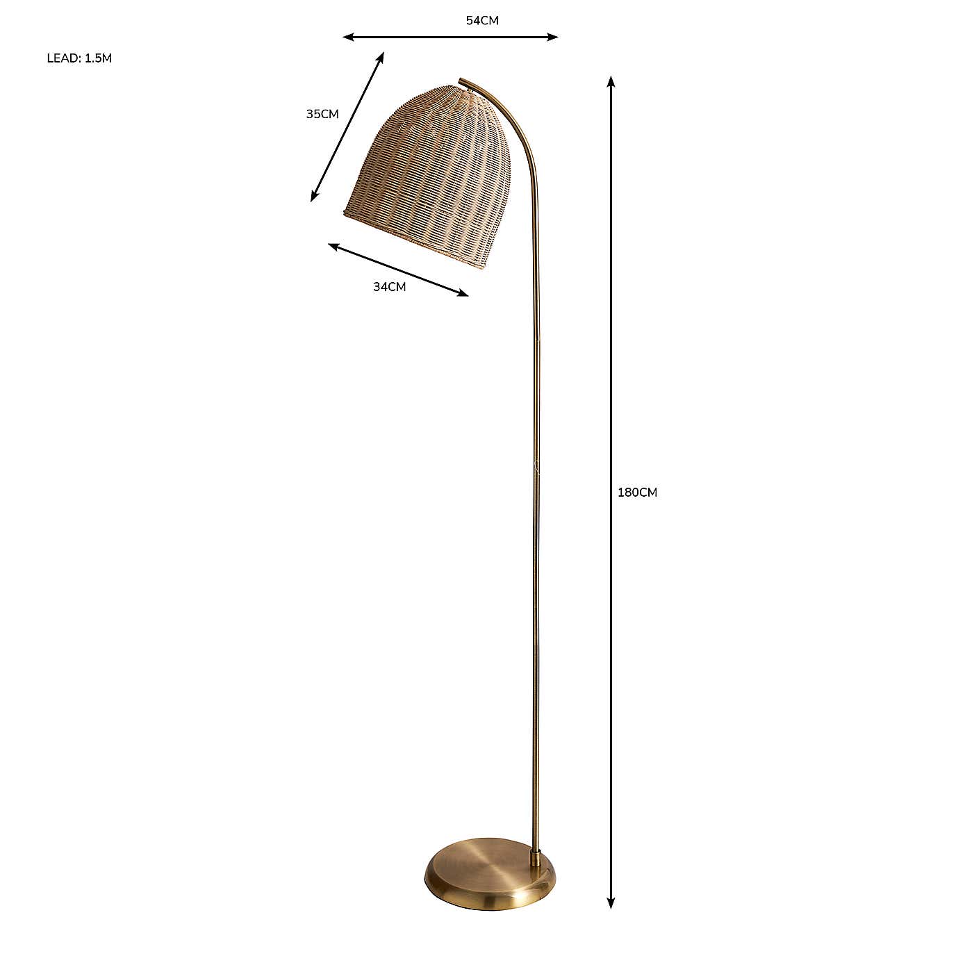 Churchgate Cotes Rattan Floor Lamp