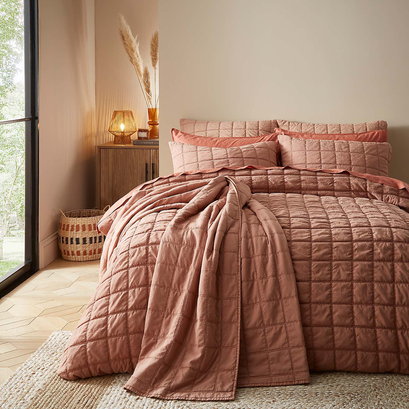 Evana Stitch Duvet Cover and Pillowcase Set