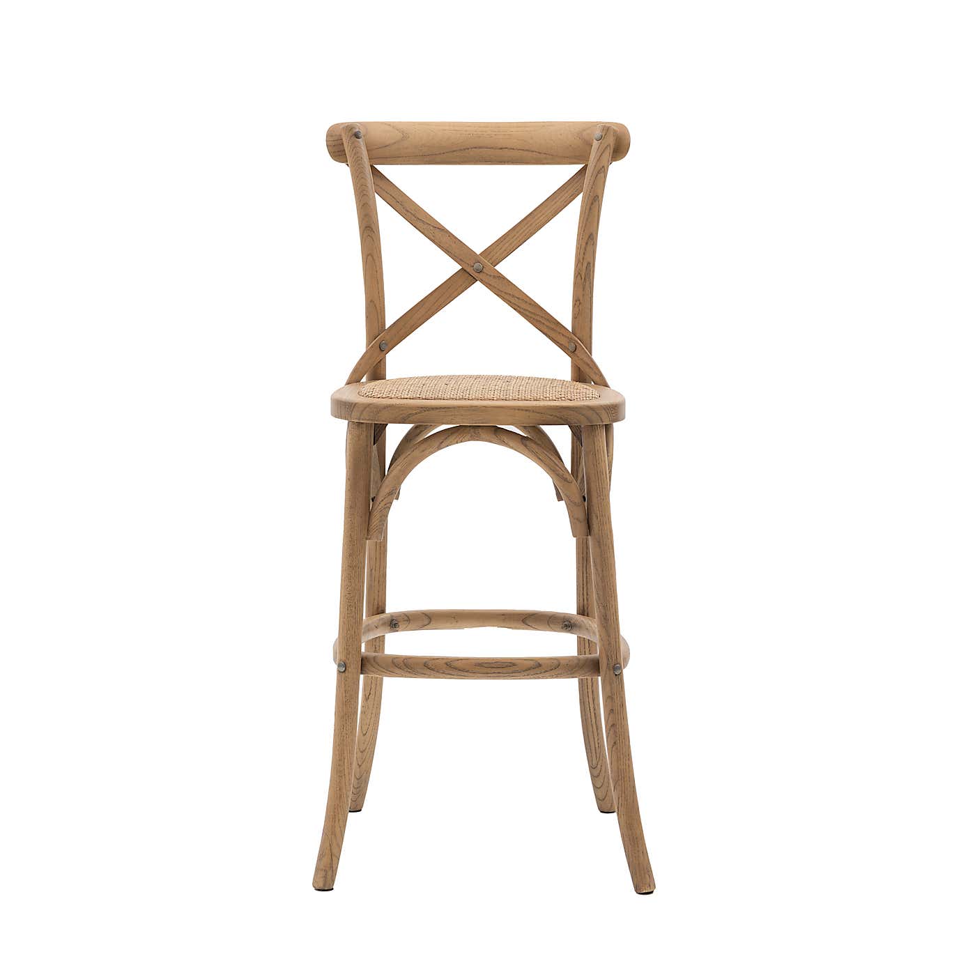 Cannock Set of 2 Bar Stools, Rattan