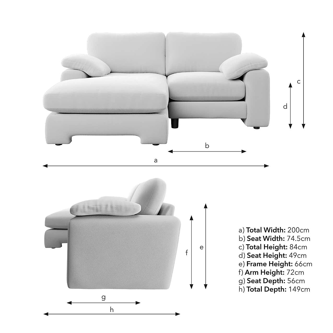 Magnus Soft Textured Chenille Corner Chaise Sofa
