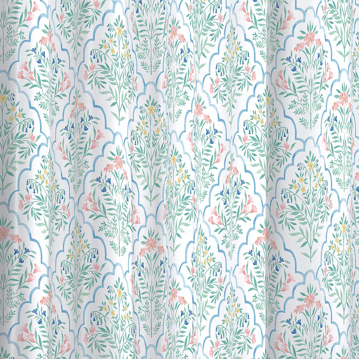 Heart and Soul Scallop Floral Shower Curtain