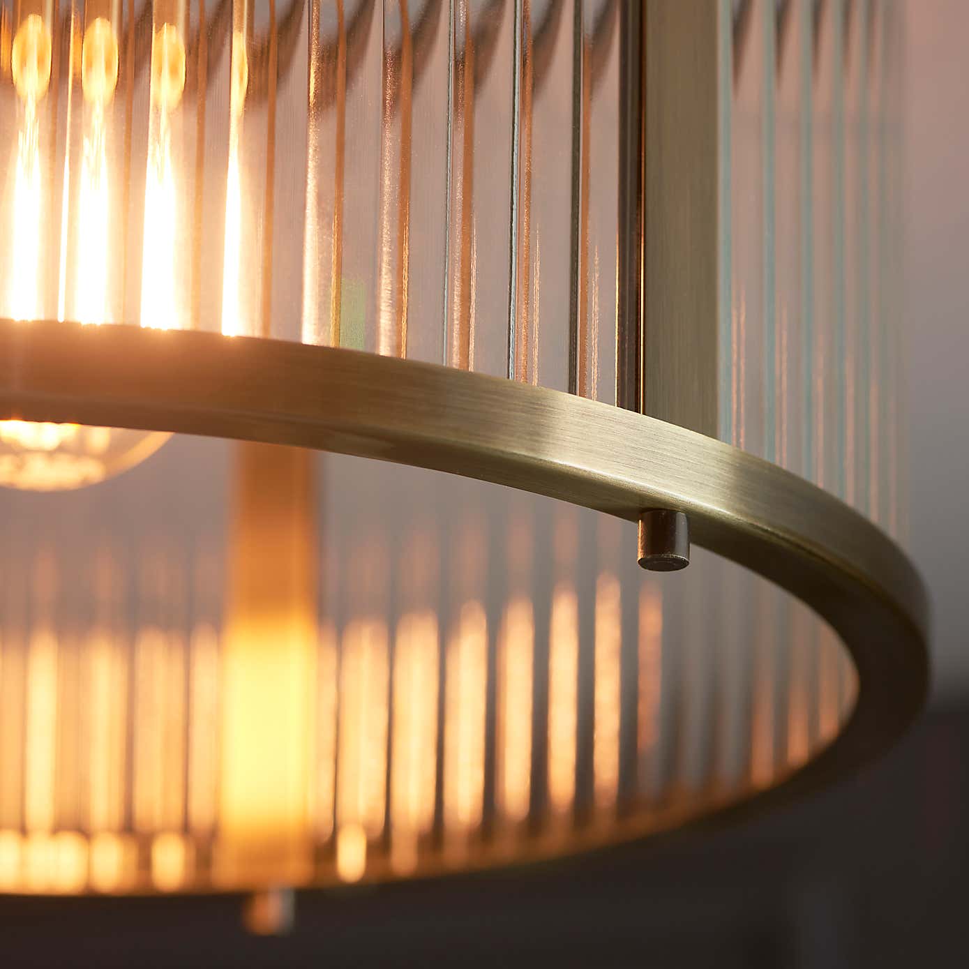 Vogue Hadley Ribbed Flush Ceiling Light