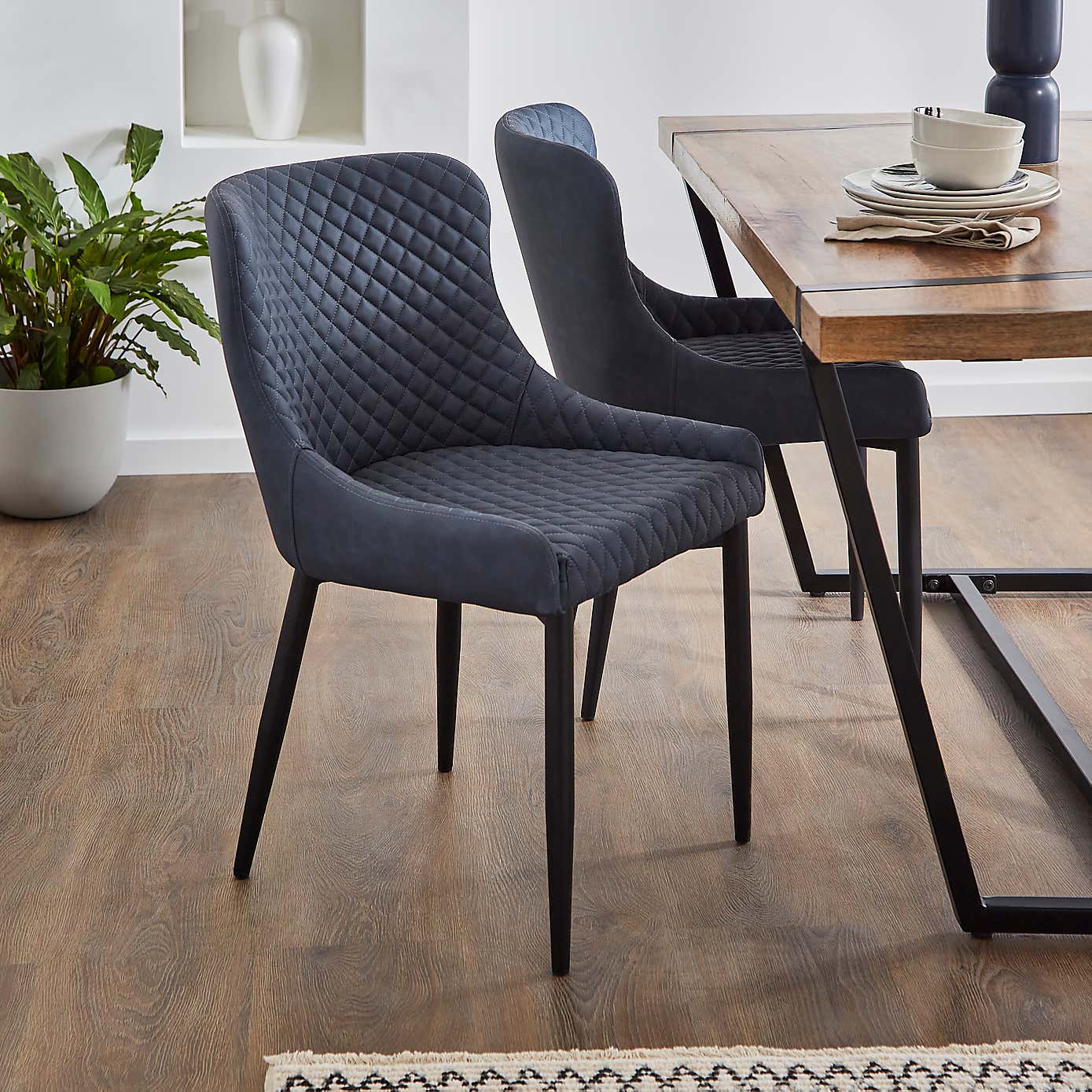 Set of 2 Montreal Dining Chairs, Faux Leather