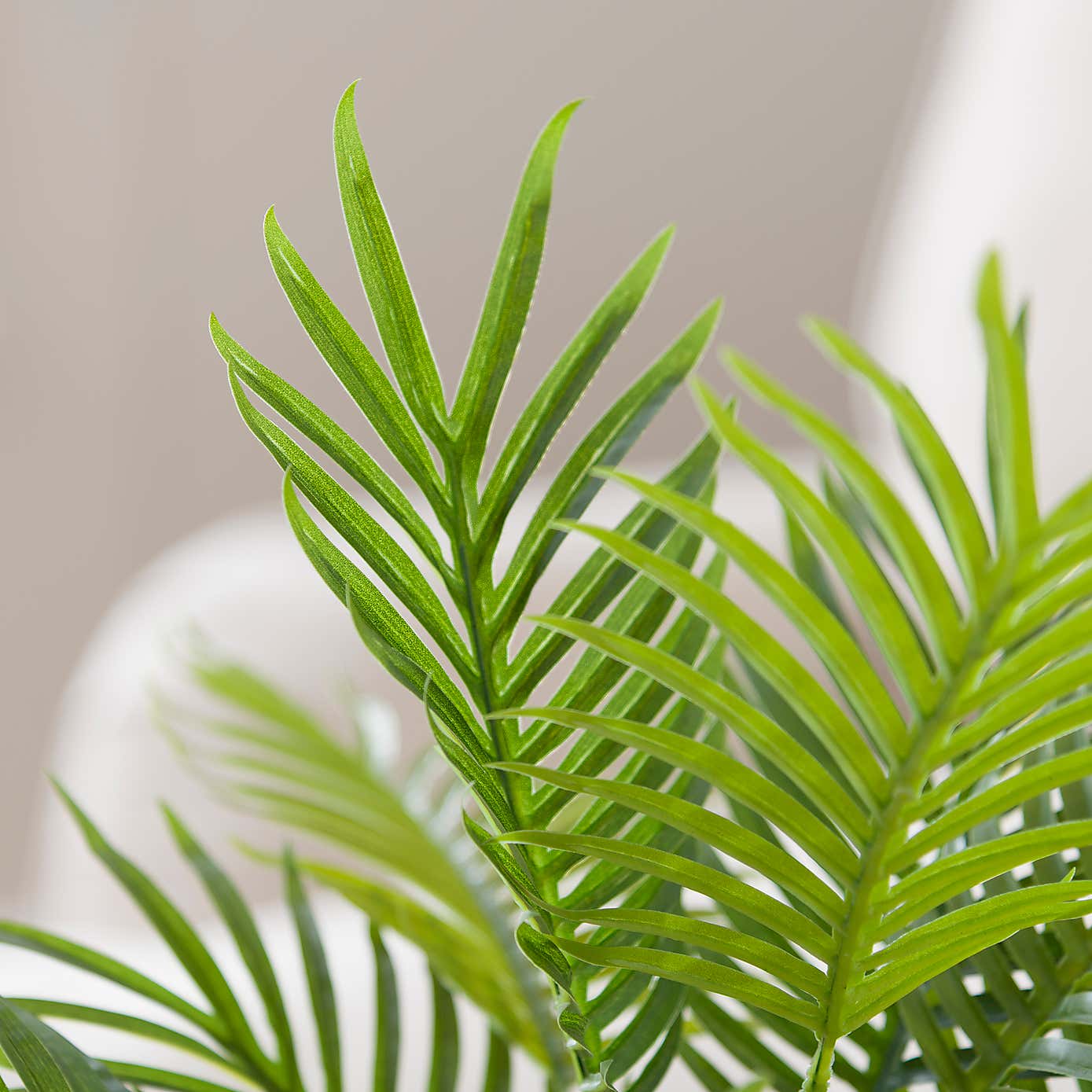 Artificial Palm Plant in White Palm Ceramic Plant Pot