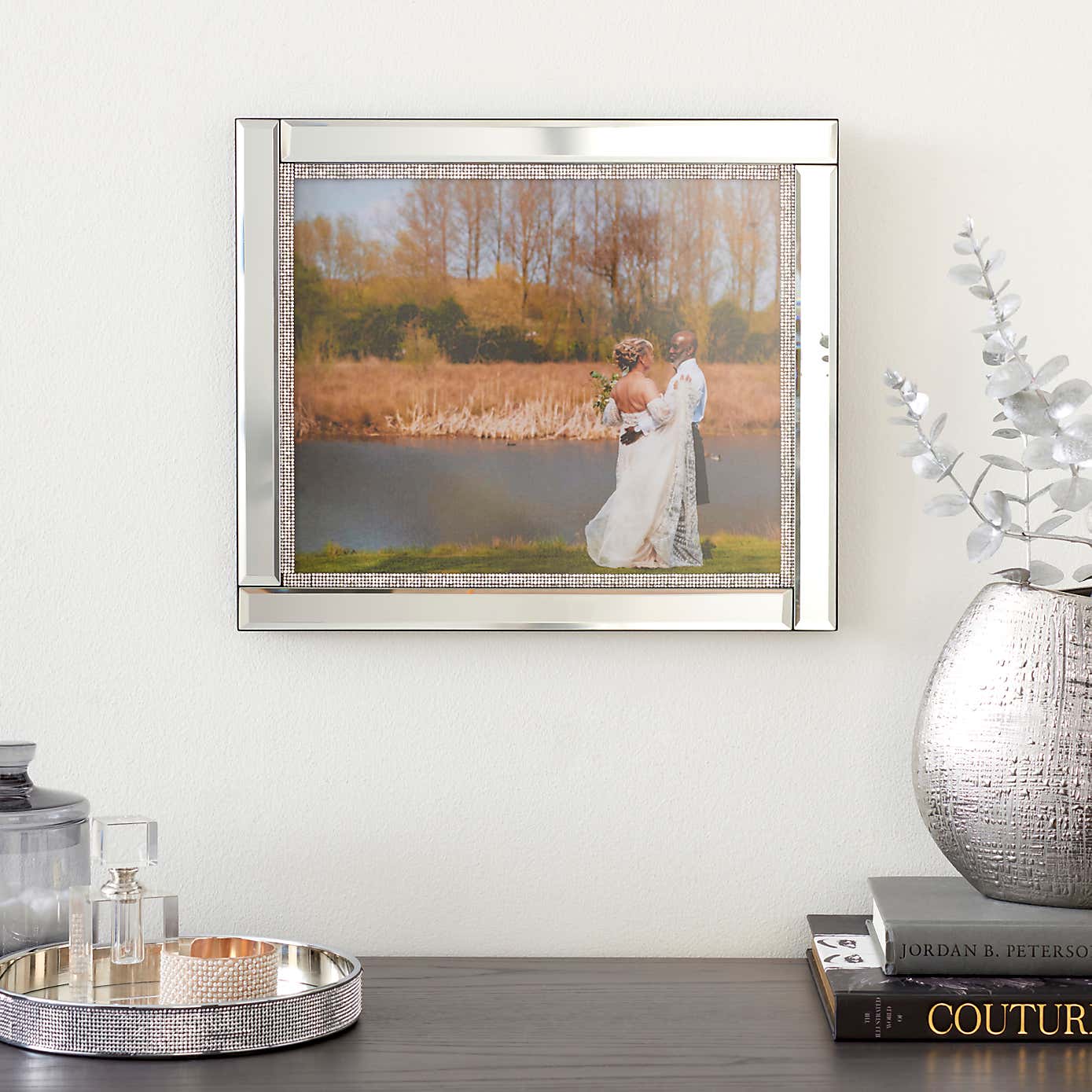 Mirrored Diamonte Photo Frame