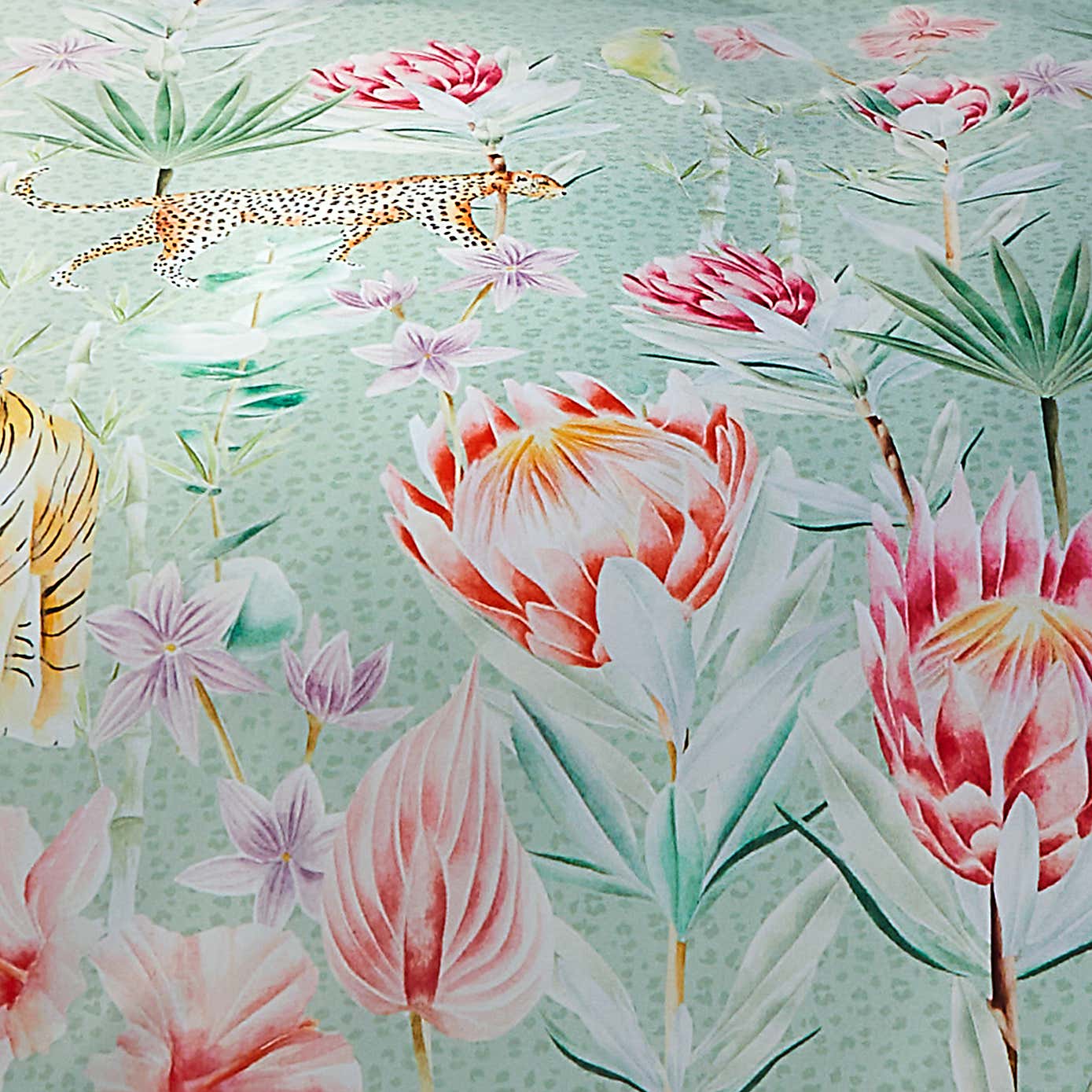 Soiree Tropical Leopard 500 Thread Count Duvet Cover and Pillowcase Set