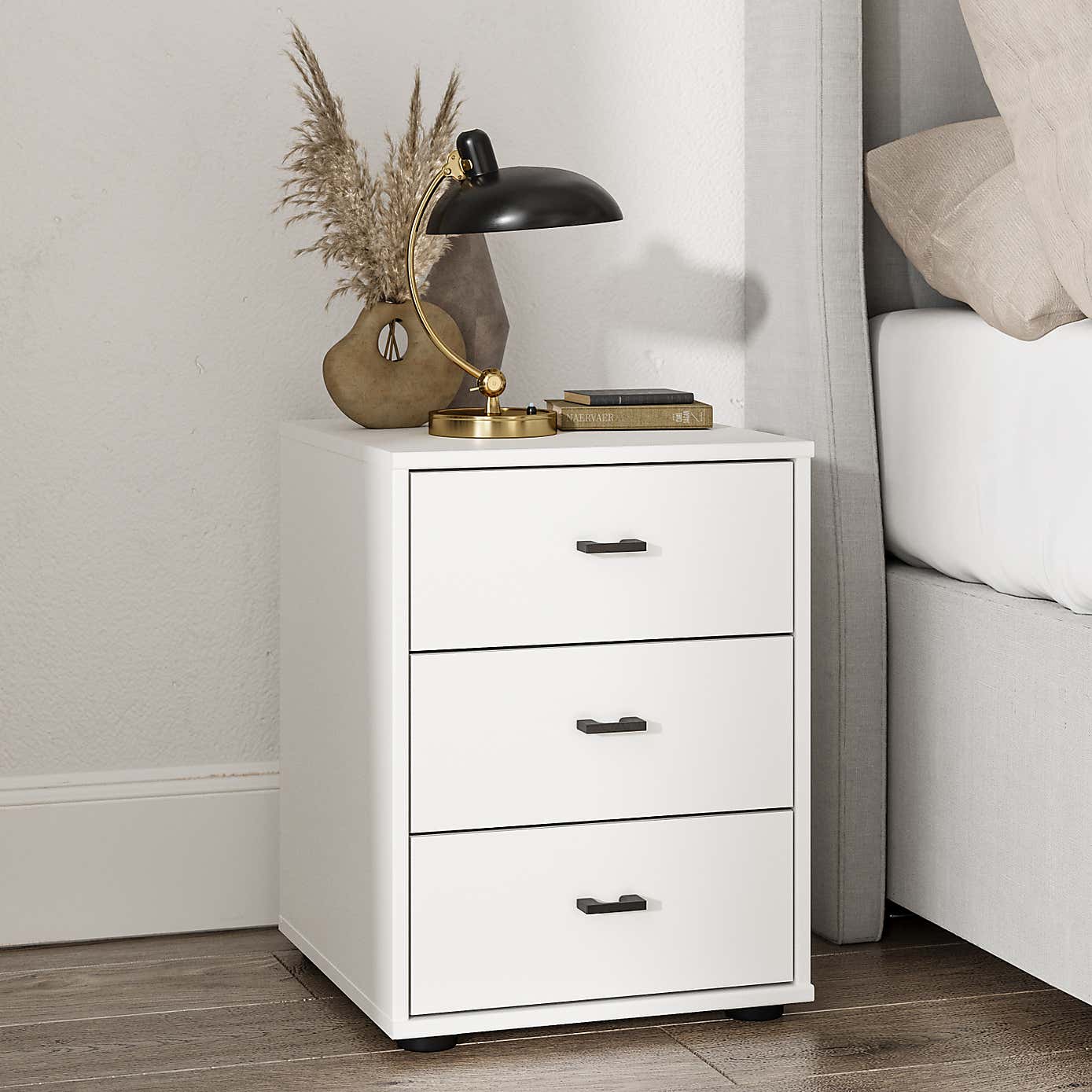 Kahla Matt 3 Drawer Bedside Table