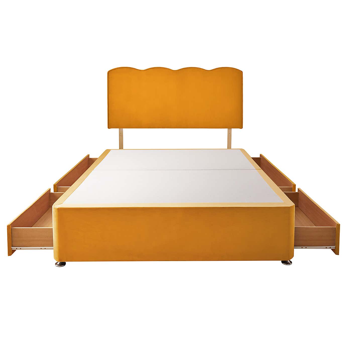 Silentnight 2 Drawer Divan Bed With Velvet Wave Headboard