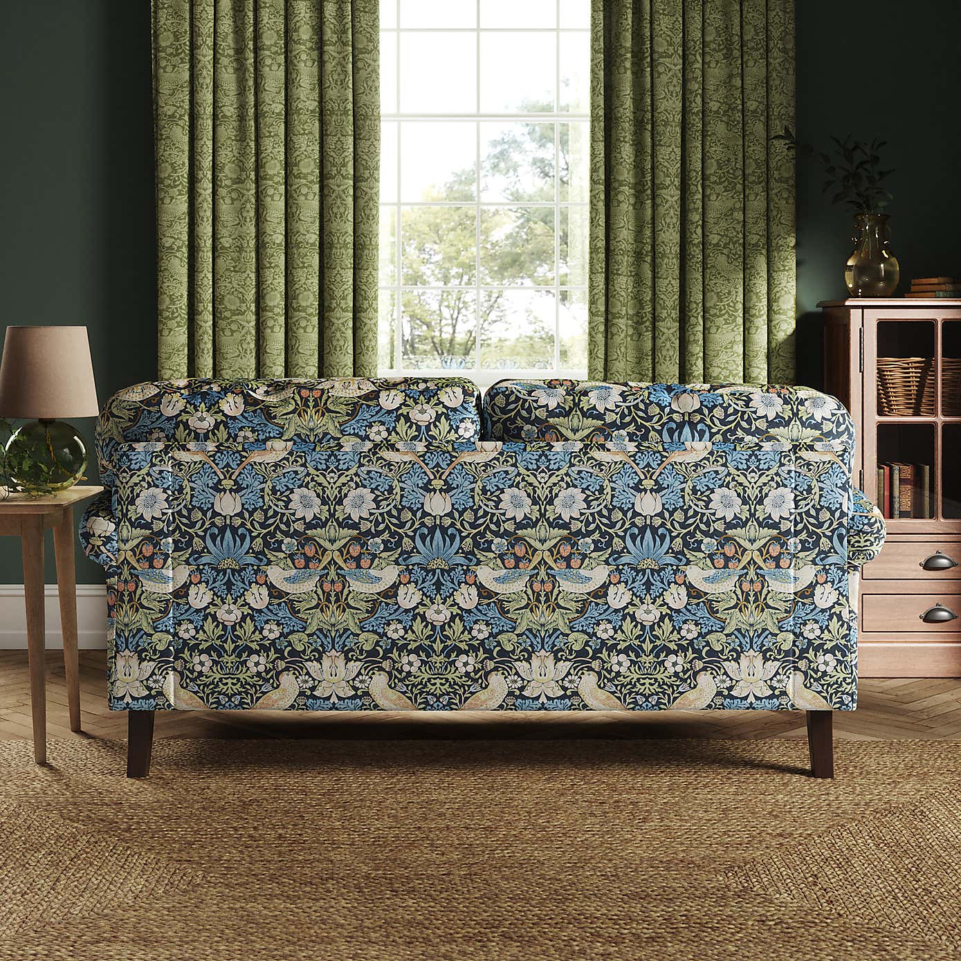 William Morris Strawberry Thief Velvet Fabric Sample