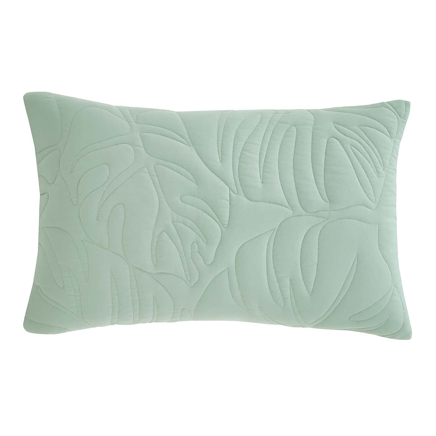 Tropical Leaf Embroidered Duvet Cover and Pillowcase Set