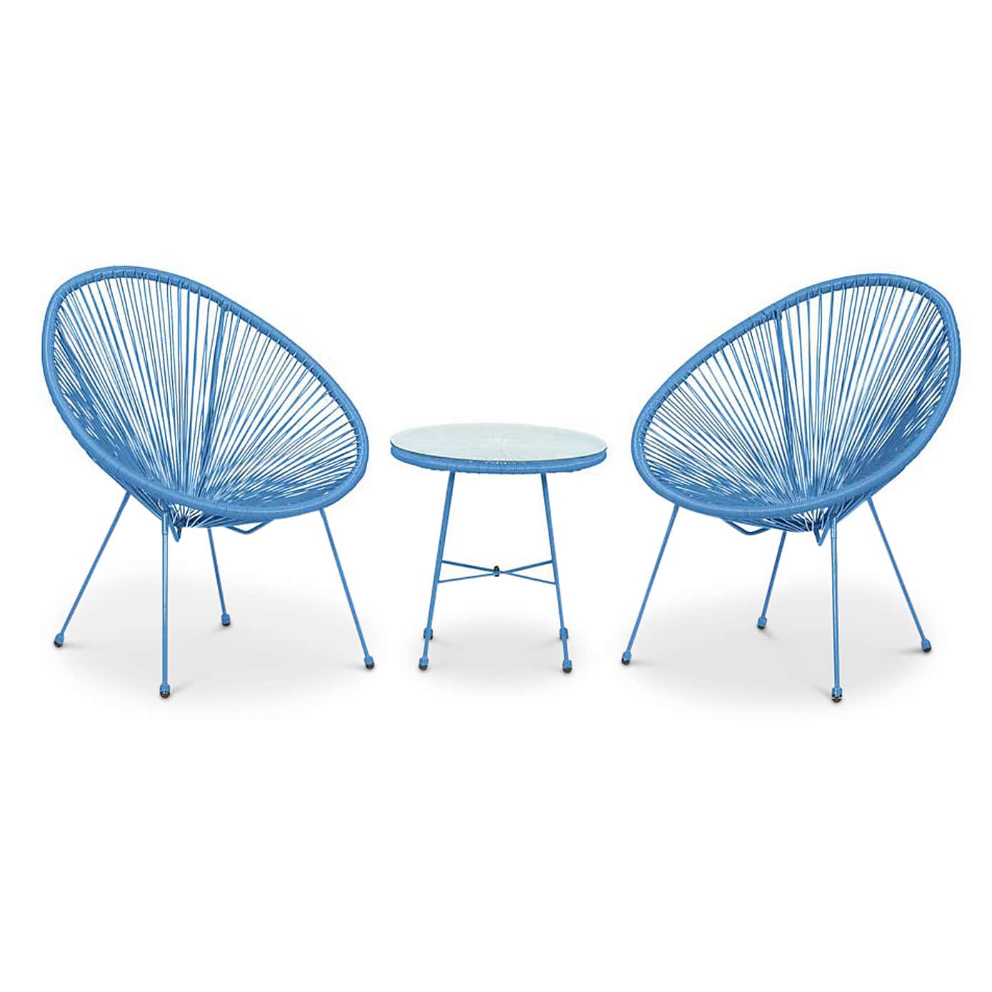 Monaco Blue Egg Chair Set