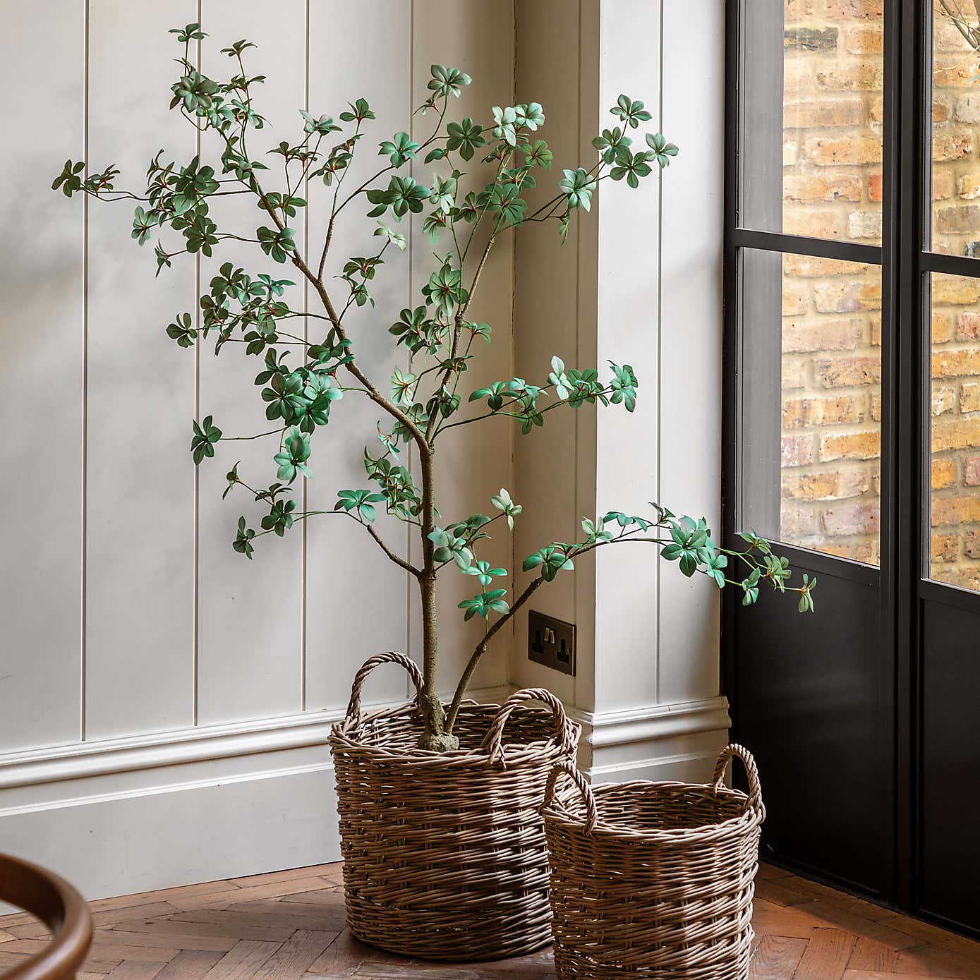 Artificial Medium Rhodoleia Tree in Black Plant Pot