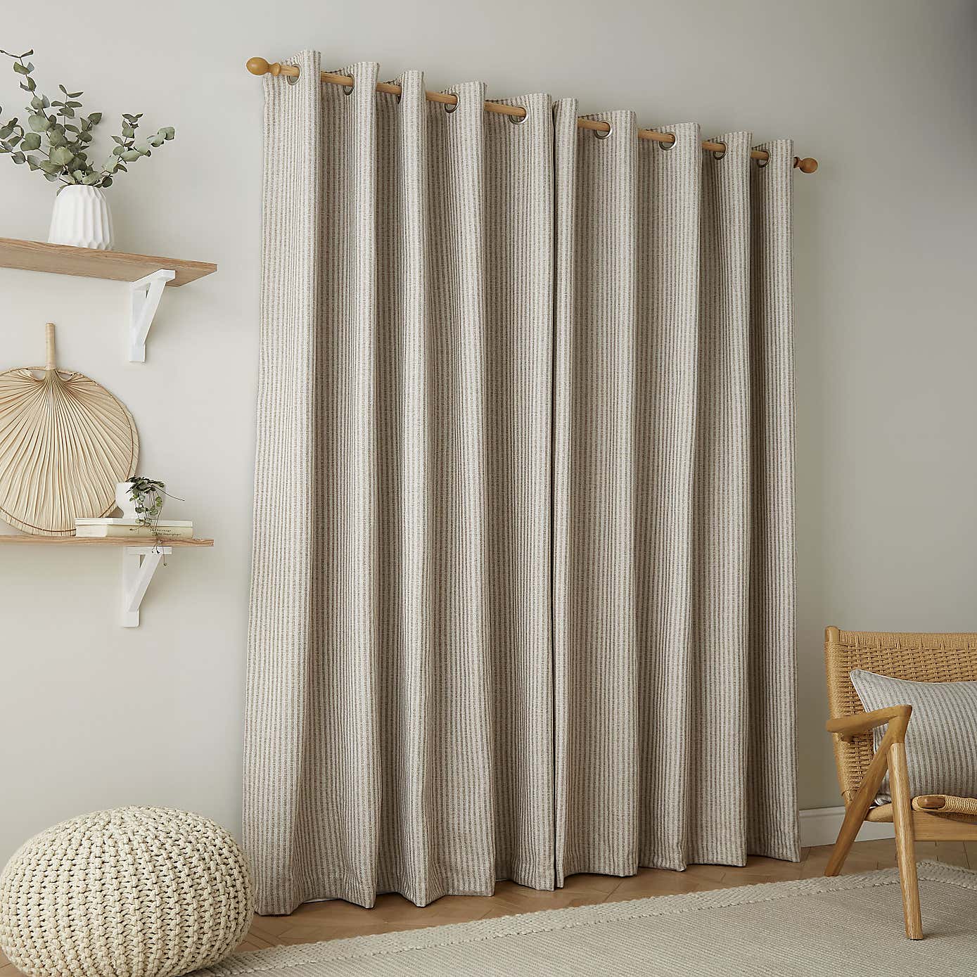 Churchgate Herringbone Stripe Eyelet Curtains