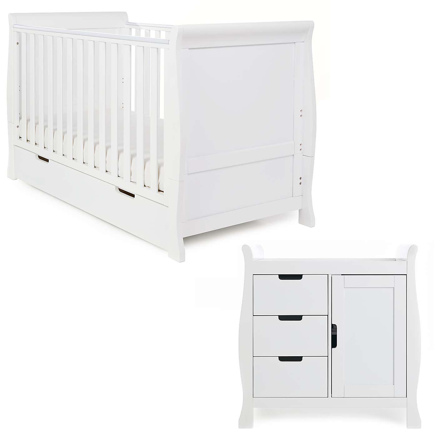 OBaby Stamford Classic 2 Piece Nursery Room Set, White