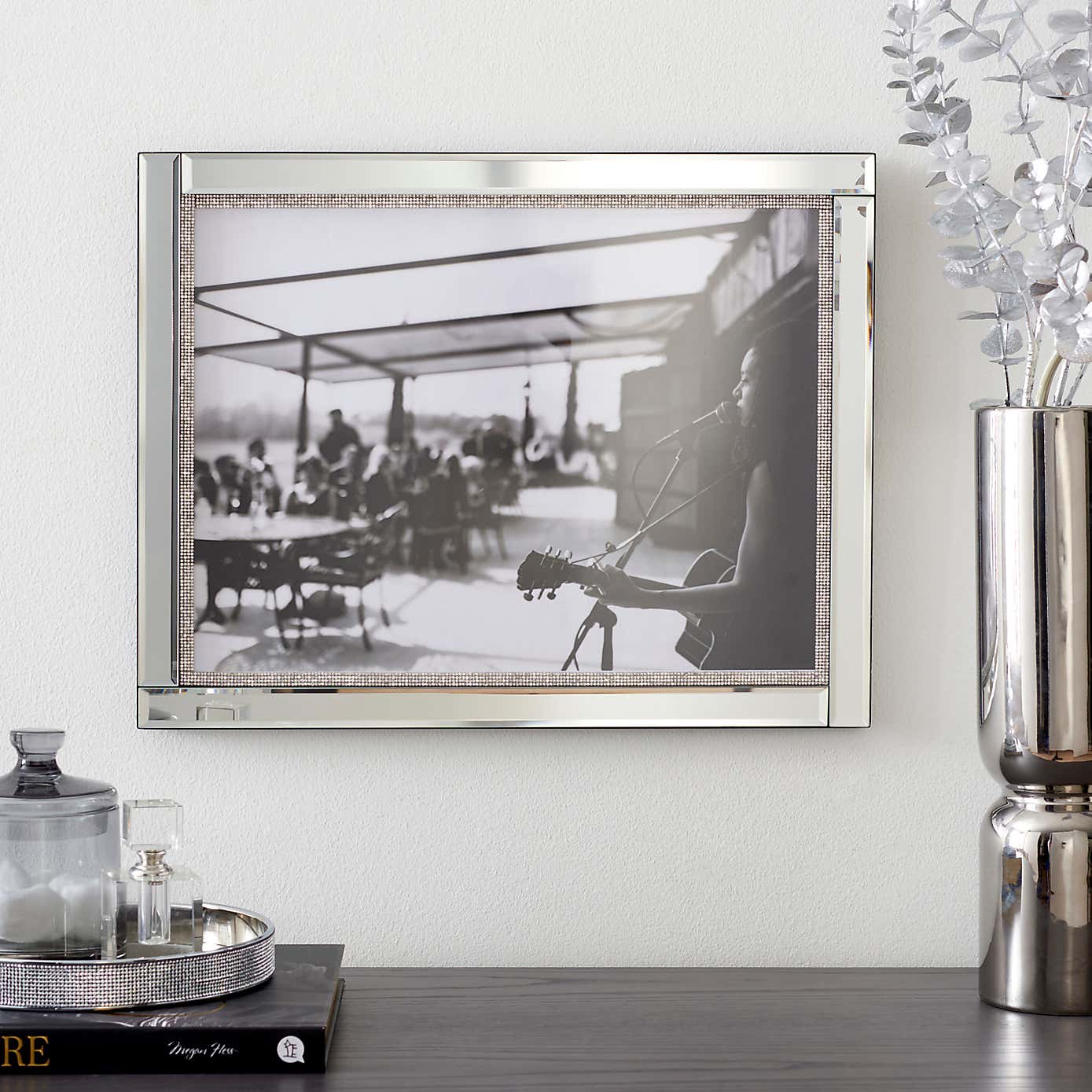 Mirrored Diamonte Photo Frame