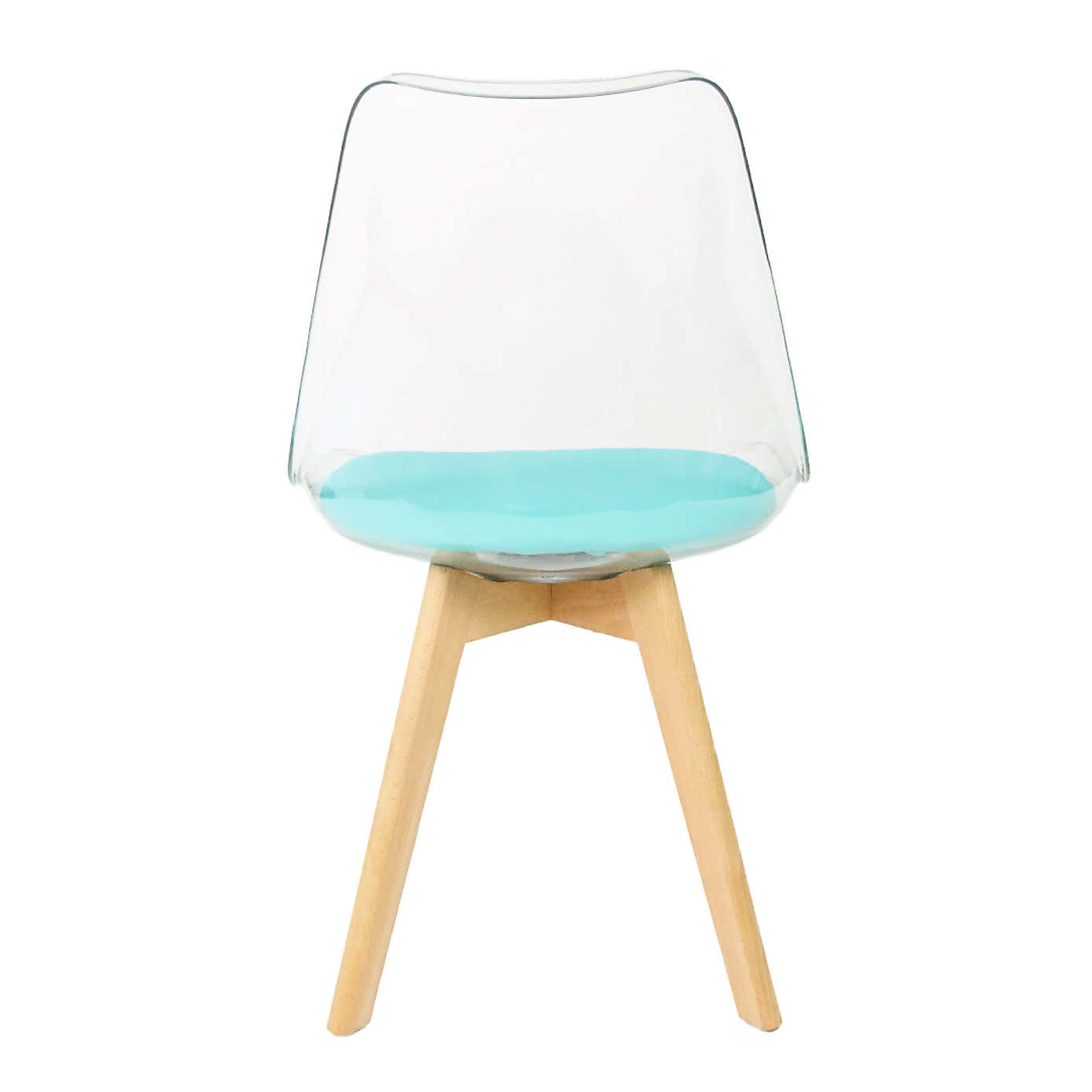 Fusion Living Soho Clear Plastic Dining Chair with Squared Legs