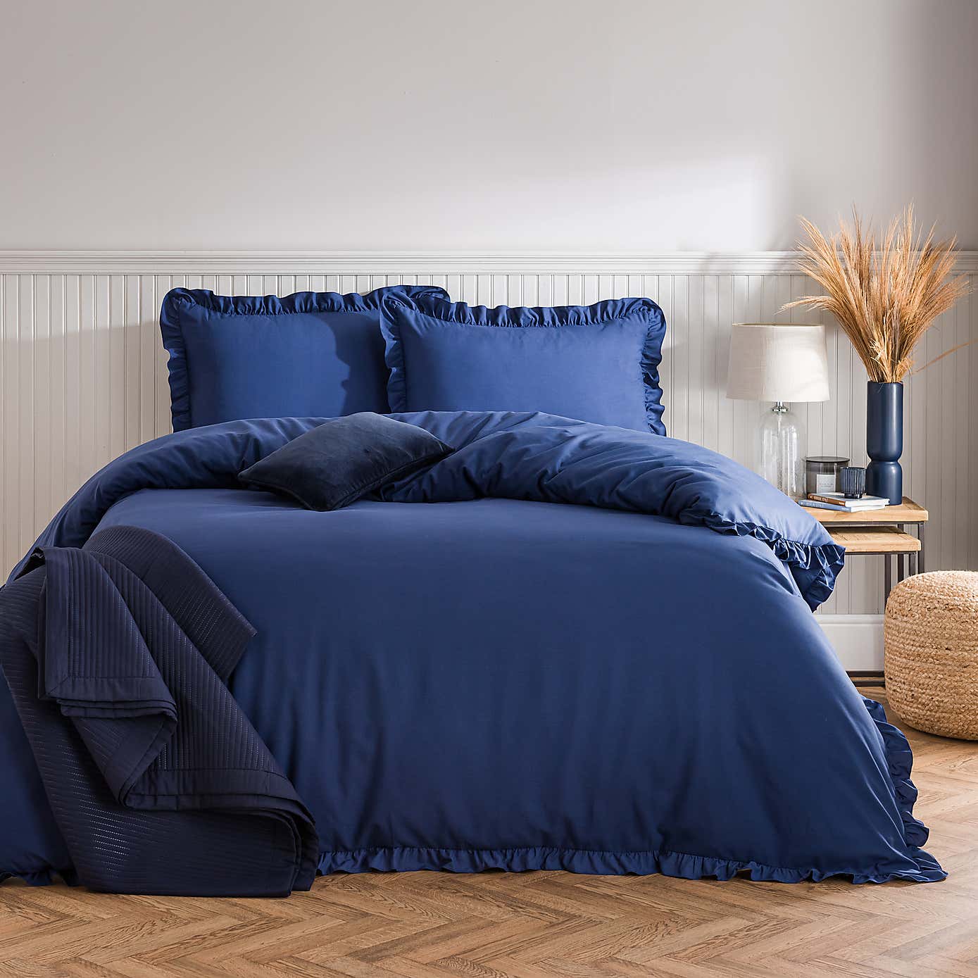 Briona Frilled Edge Duvet Cover & Pillowcase Set