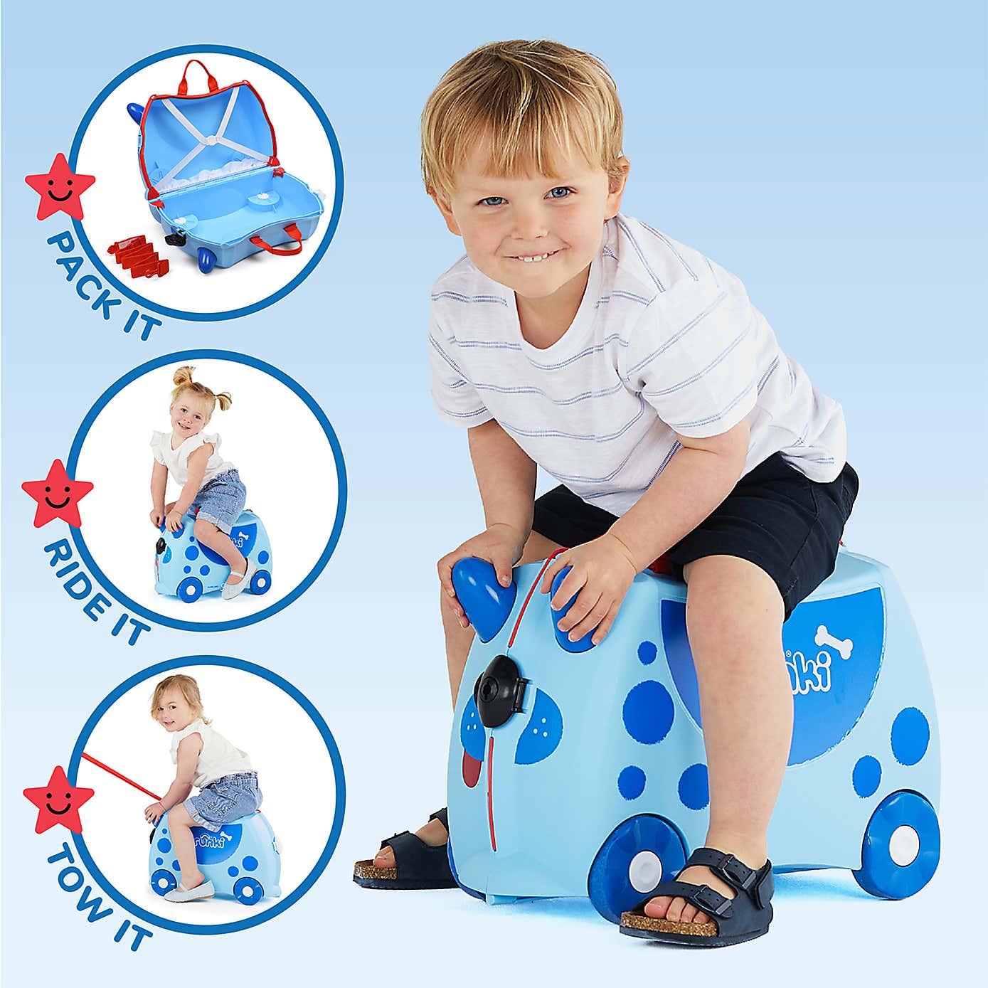 Trunki Dougie the Dog Ride On Suitcase