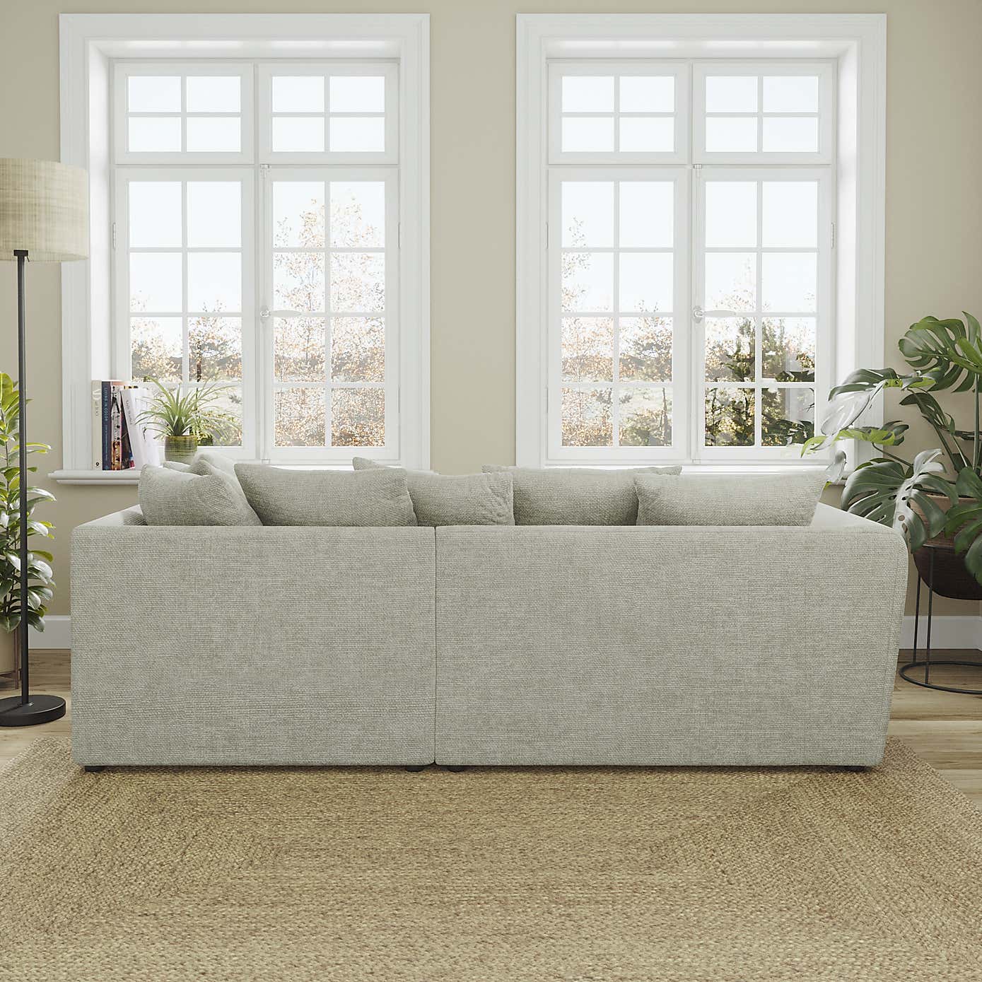Blake Curved Arm Chunky Chenille Corner Chaise Sofa