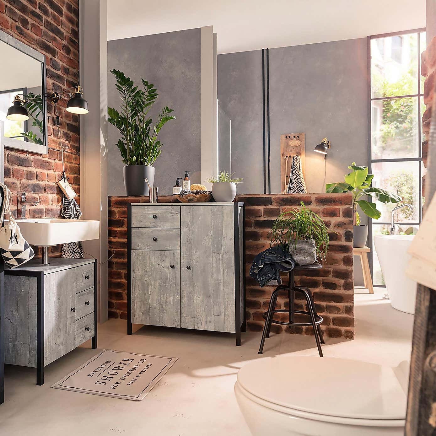 Colton Undersink Unit, Concrete Effect