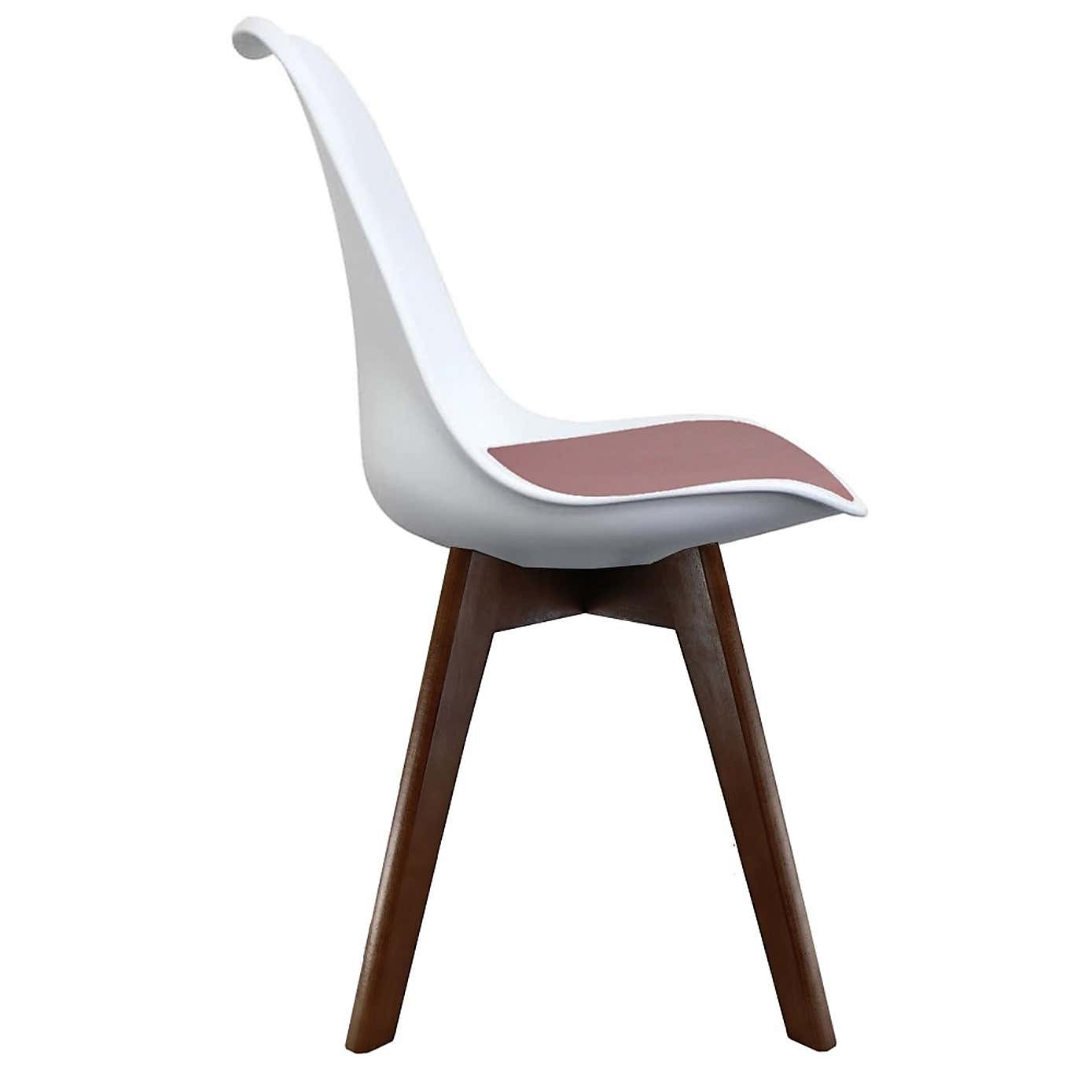 Fusion Living Soho White Plastic Dining Chair with Squared Legs