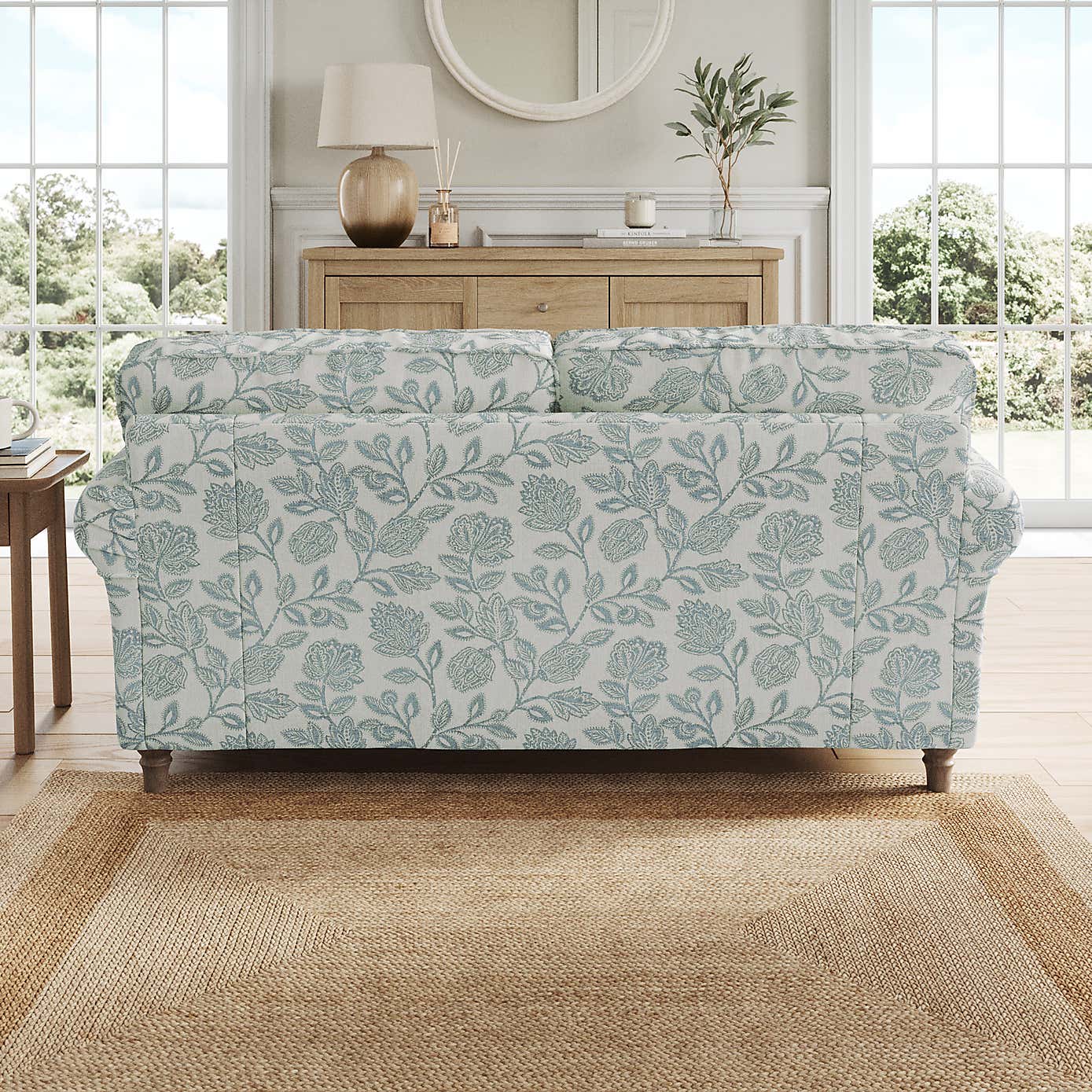 Flori 2 Seater Sofa, Floral Print Fabric