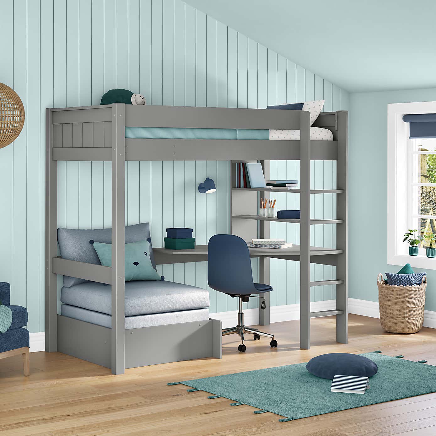 Stompa Classic Highsleeper with Desk And Chair Bed