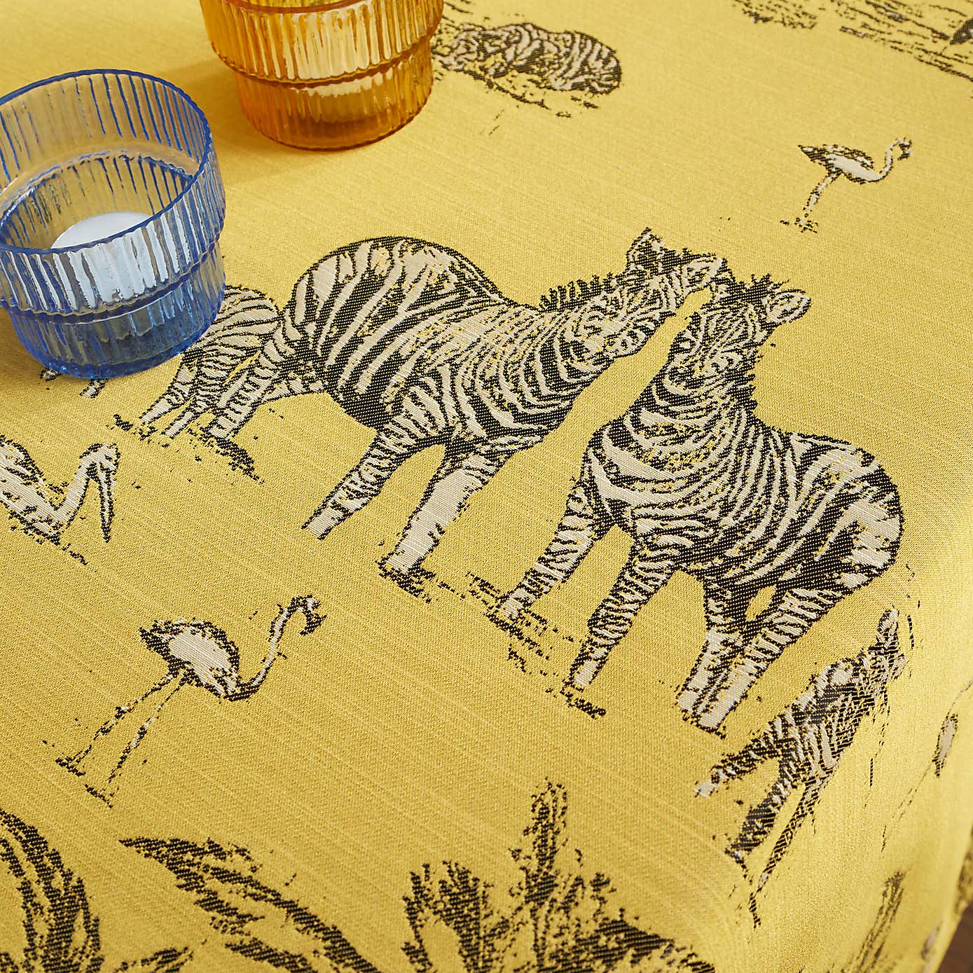 Animal Ochre Jacquard Tablecloth