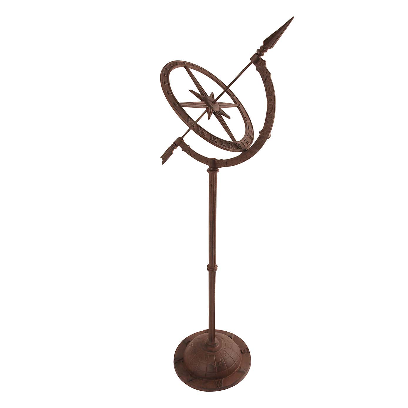 Fallen Fruits Cast Iron Sundial on Pole
